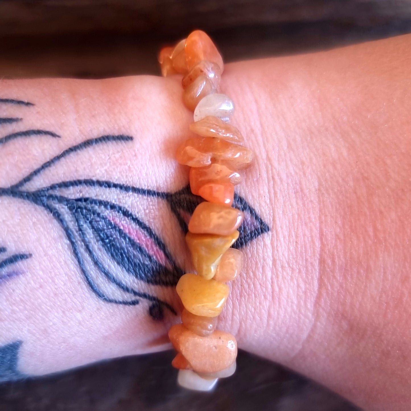 PEACH AVENTURINE CHIPPED BRACELET - CREATIVITY & PASSION