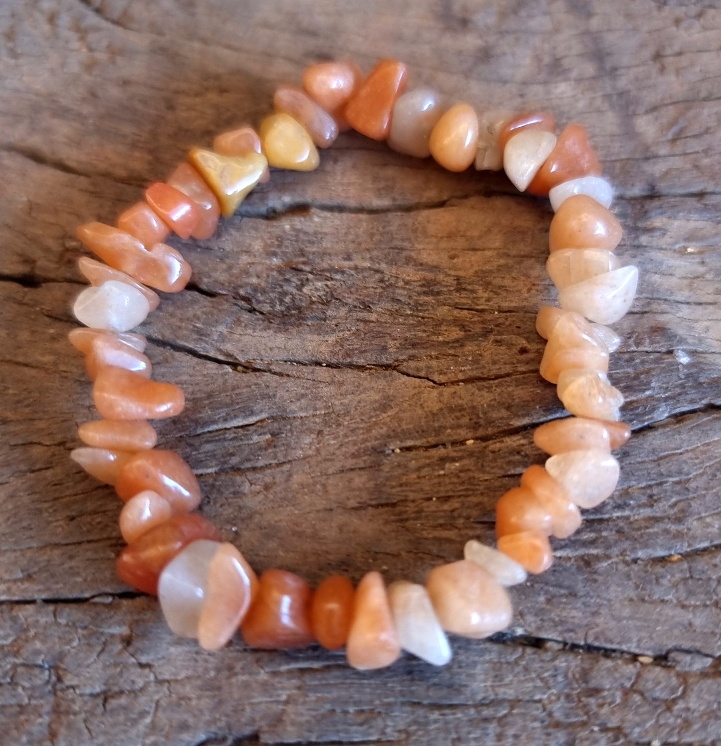 PEACH AVENTURINE CHIPPED BRACELET - CREATIVITY & PASSION