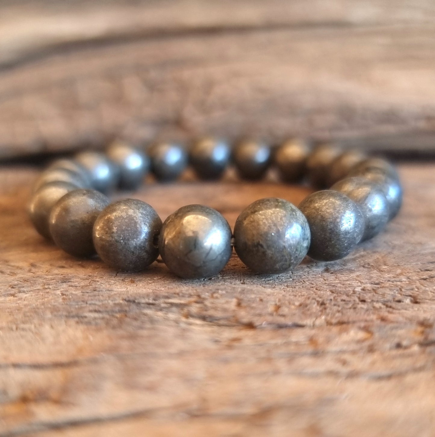 PYRITE ENERGY BRACELET 10 mm- WEALTH & ABUNDANCE