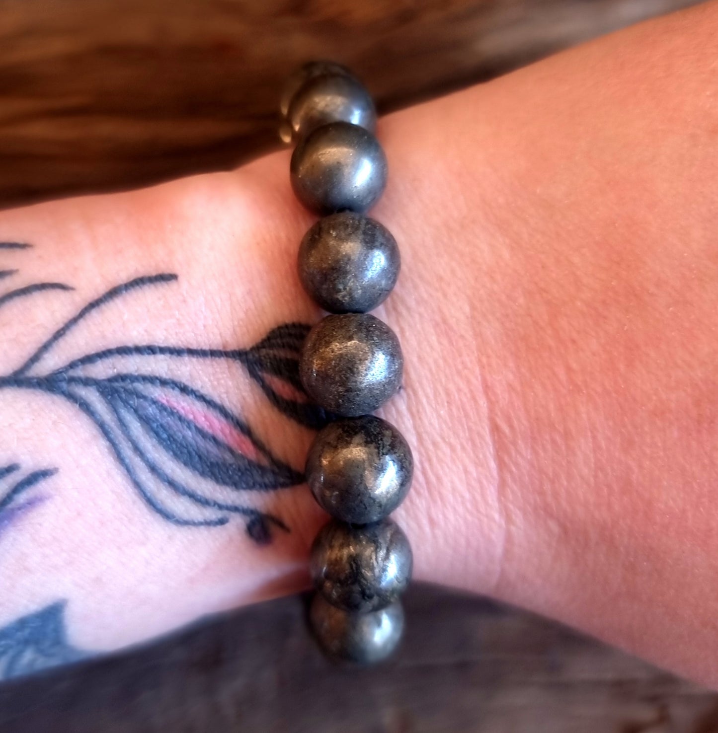 PYRITE ENERGY BRACELET 10 mm- WEALTH & ABUNDANCE