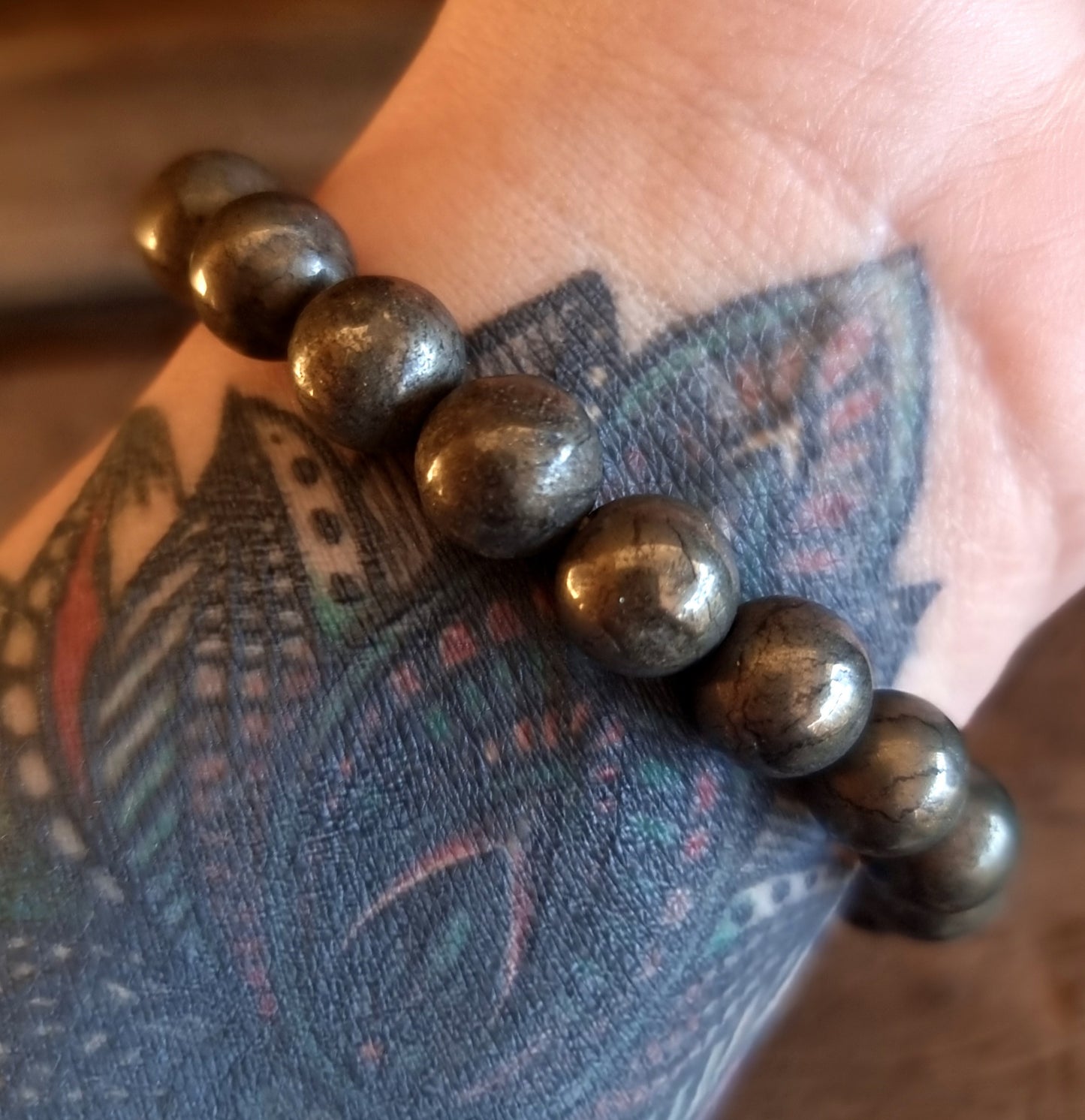 PYRITE ENERGY BRACELET 10 mm- WEALTH & ABUNDANCE