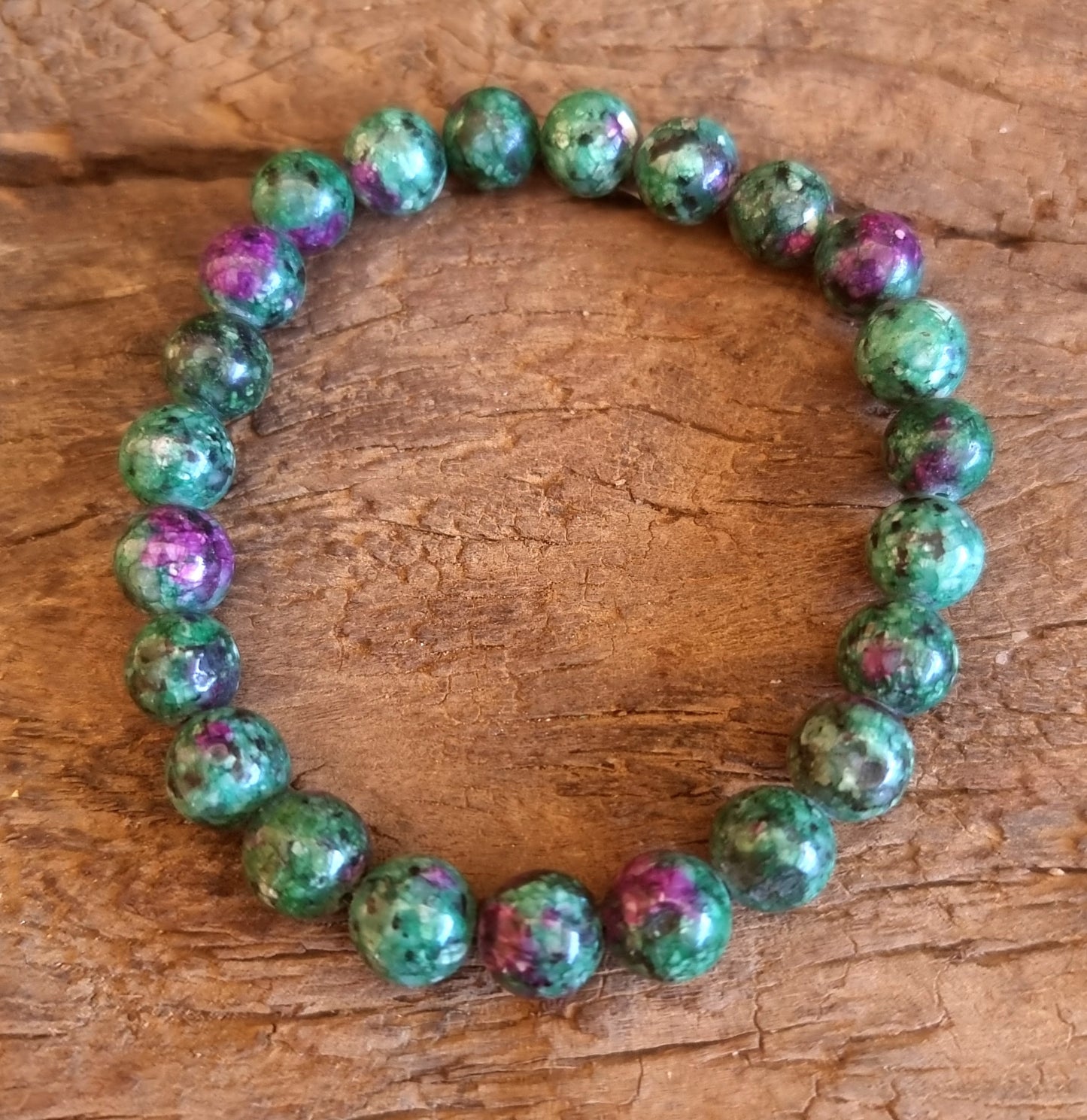 RUBY IN ZOISITE ENERGY BRACELET 8 mm - SPIRITUAL GROWTH