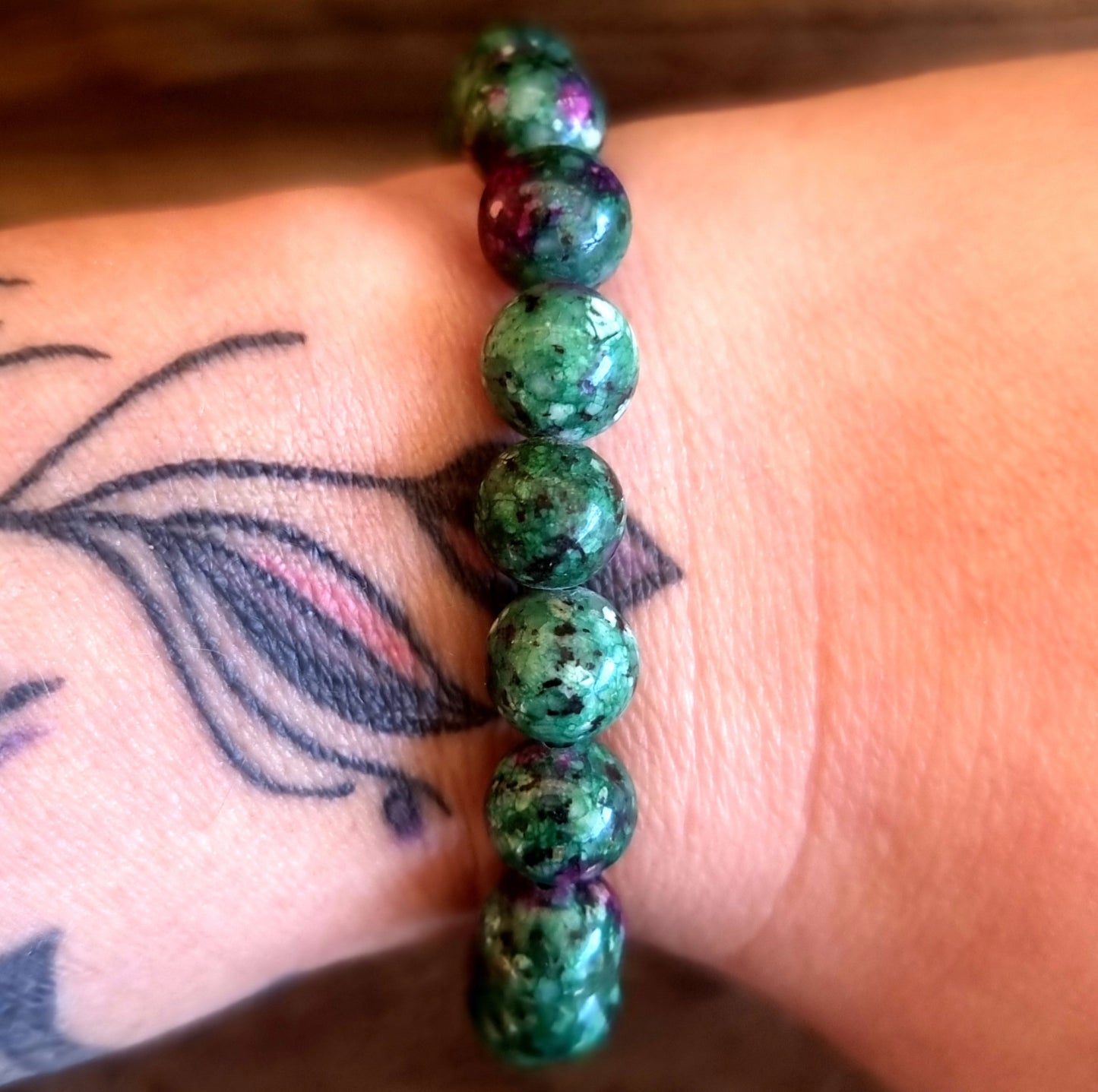 RUBY IN ZOISITE ENERGY BRACELET 8 mm - SPIRITUAL GROWTH