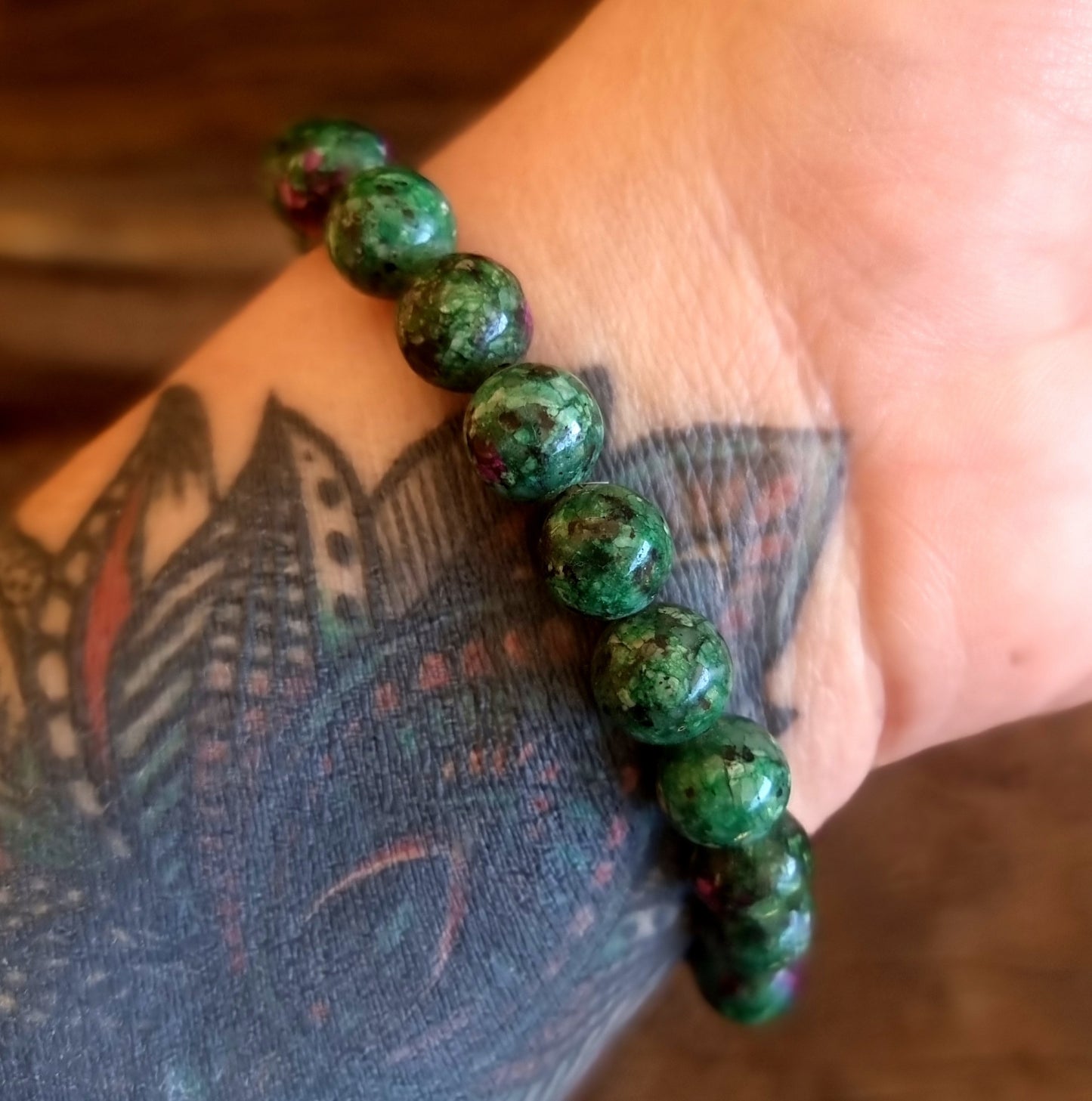 RUBY IN ZOISITE ENERGY BRACELET 8 mm - SPIRITUAL GROWTH