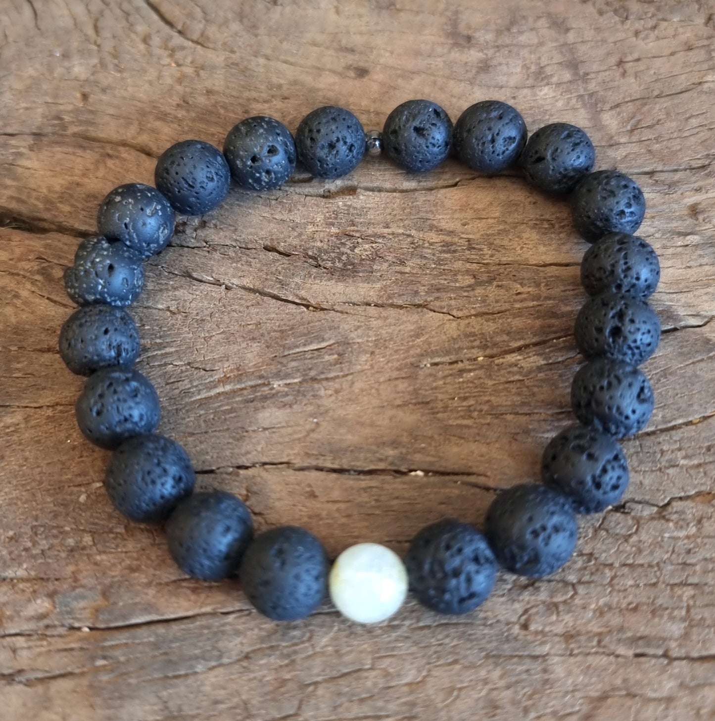 LAVA STONE DIFFUSER BRACELET WITH CITRINE 10mm- GROUNDING