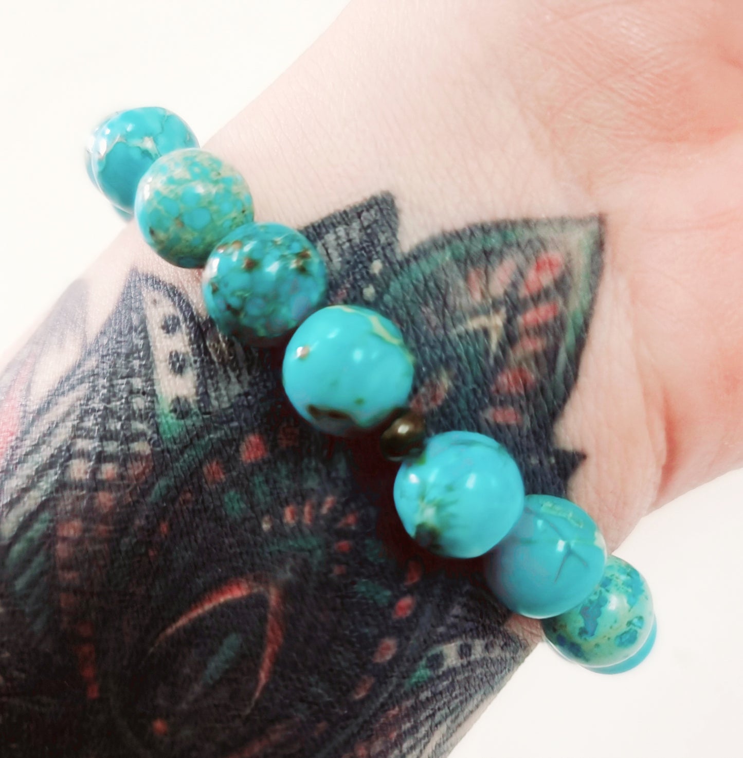 BLUE IMPERIAL PINE JASPER ENERGY BRACELET 10 mm - SPIRITUAL GROWTH