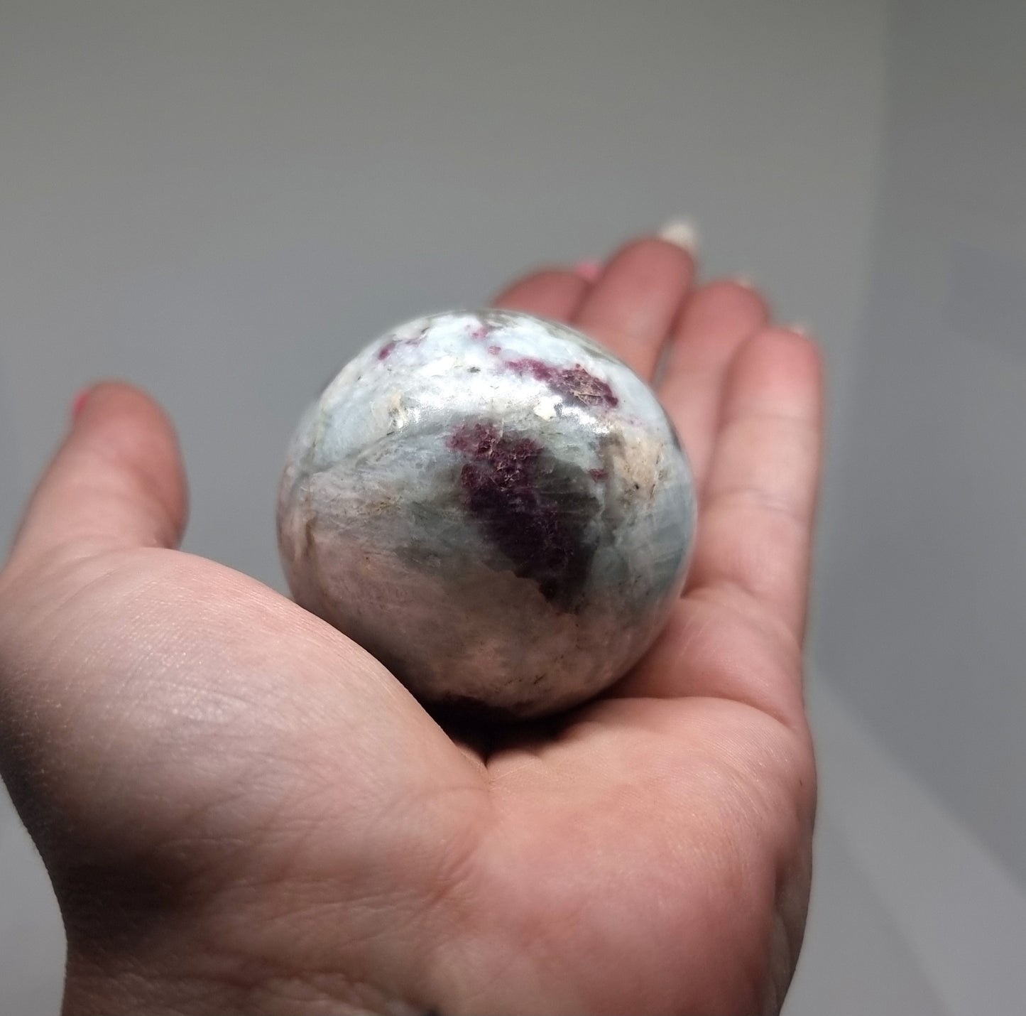 PINK RUBELITE TOURMALINE POLISHED SPHERE 4 cm - SELF CONFIDENCE