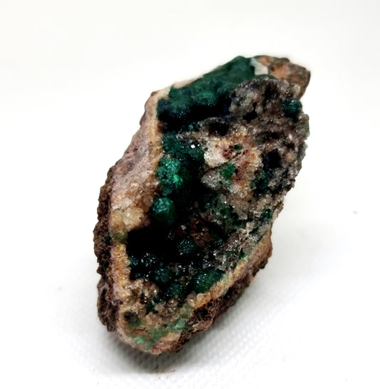 RARE BALL MALACHITE ON DRUZY QUARTZ 126g