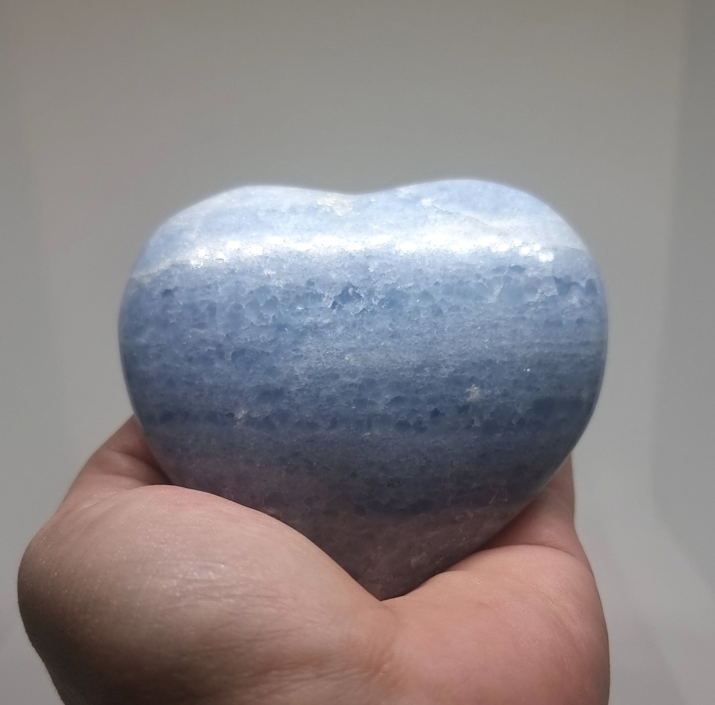 BLUE CALCITE POLISHED HEART 9 x 7 cm - PSYCHIC ABILITIES