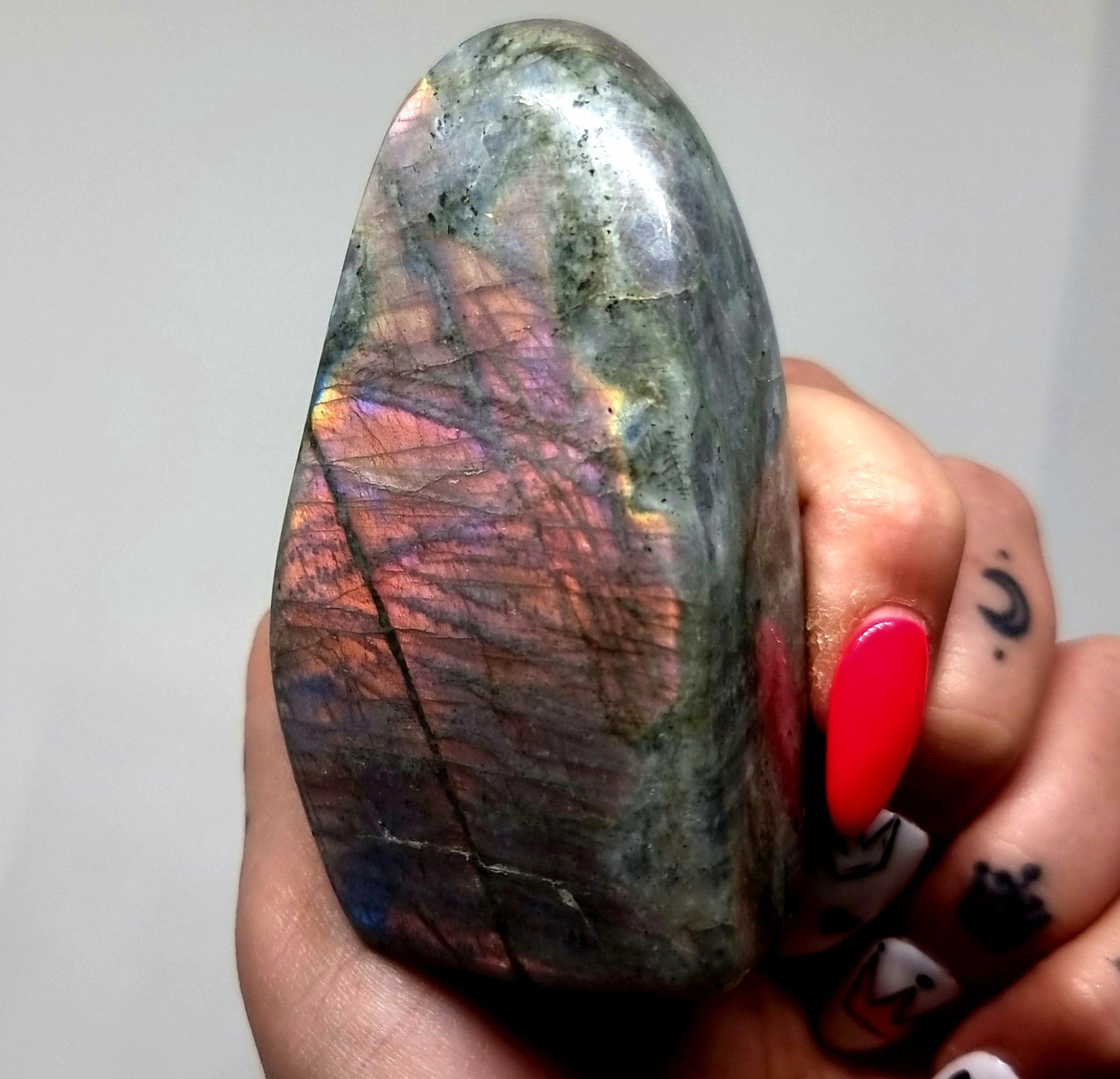 RARE POLISHED PURPLE SUNSET LABRADORITE FREEFORM 254 g - CLAIRVOYANCE