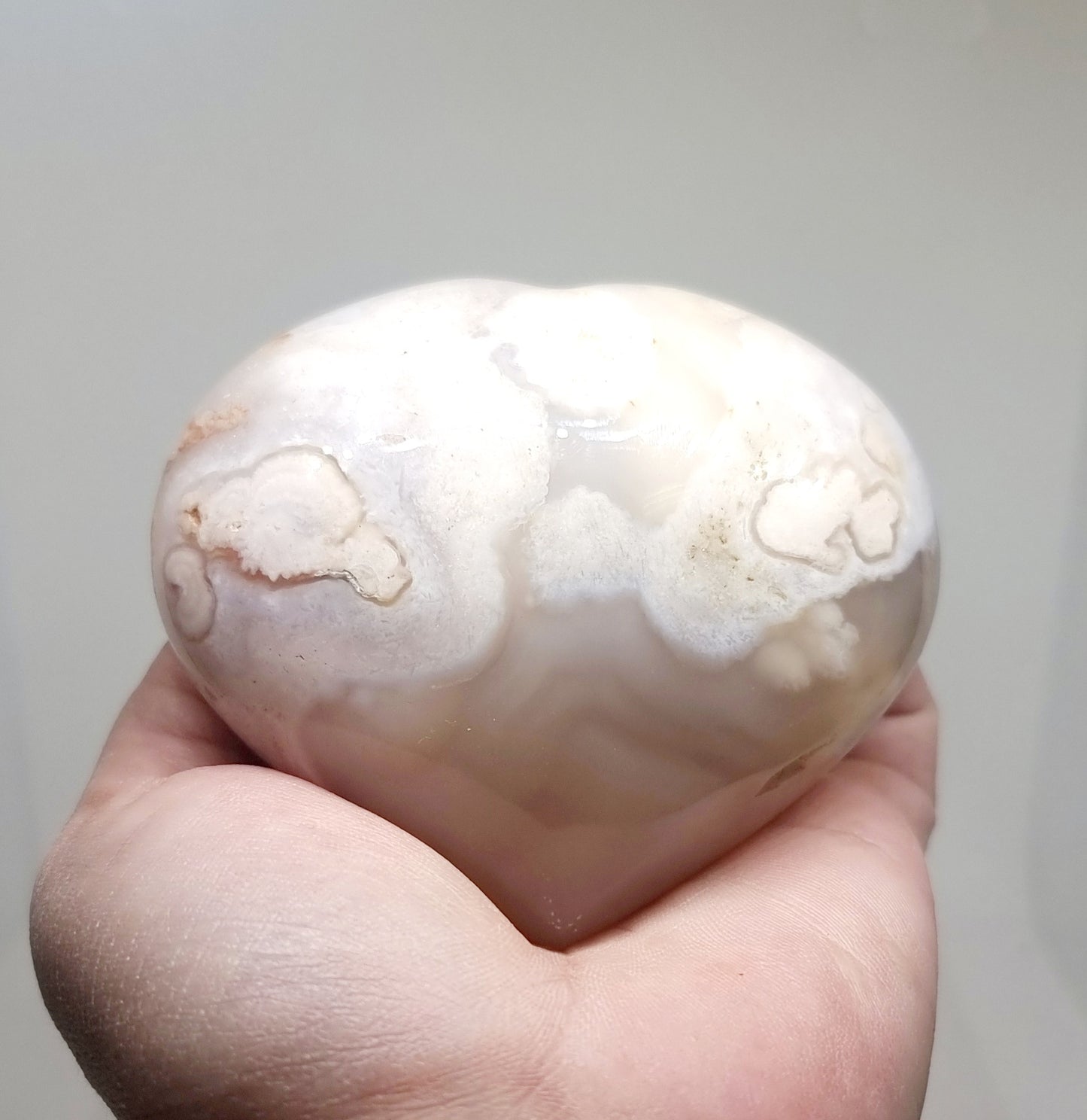 CORAL FLOWER AGATE POLISHED HEART 9 x 7.5 cm - HEALING PAST TRAUMA
