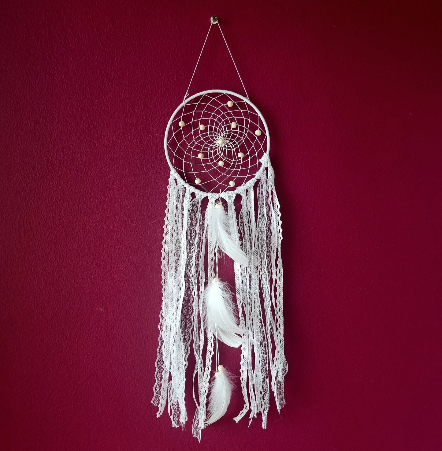 WHITE BOHEMIAN DREAMCATCHER