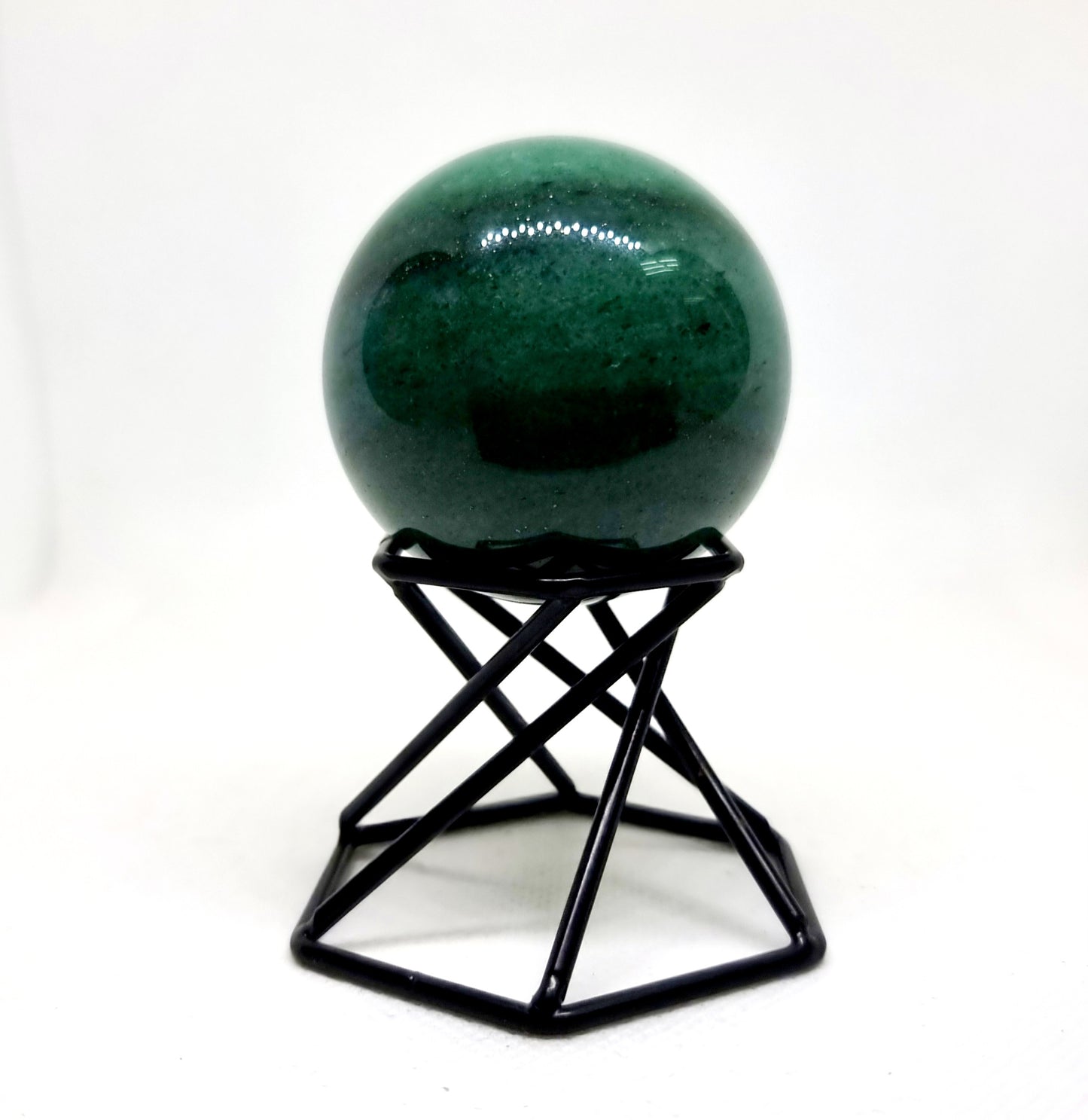 GREEN FUCHSITE QUARTZ WITH PYRITE SPHERE 4 cm - WEALTH & PROSPERITY