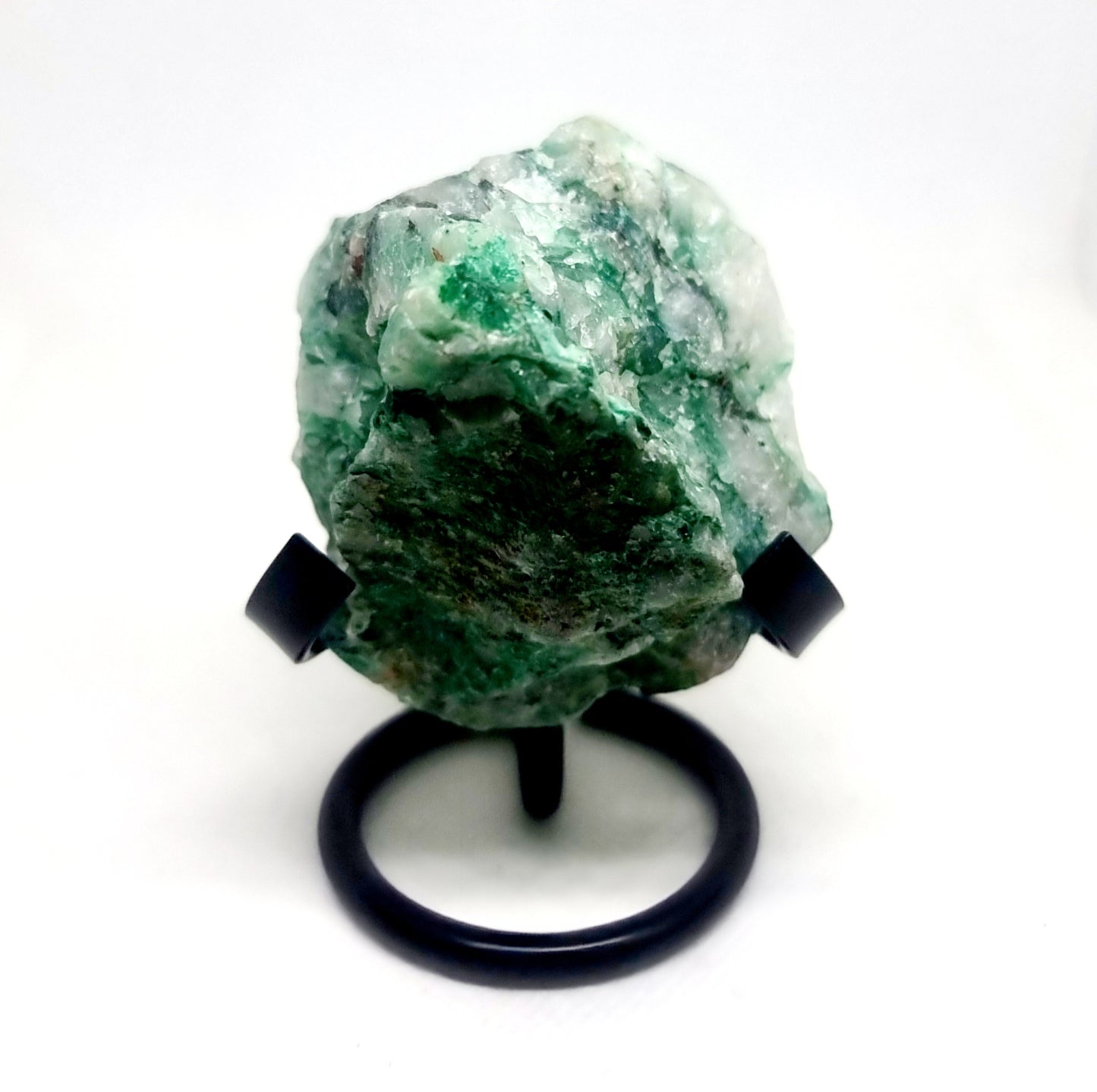 PARTIALLY POLISHED QUARTZ WITH MALACHITE VEINS AND AJOITE INCLUSIONS 135 g