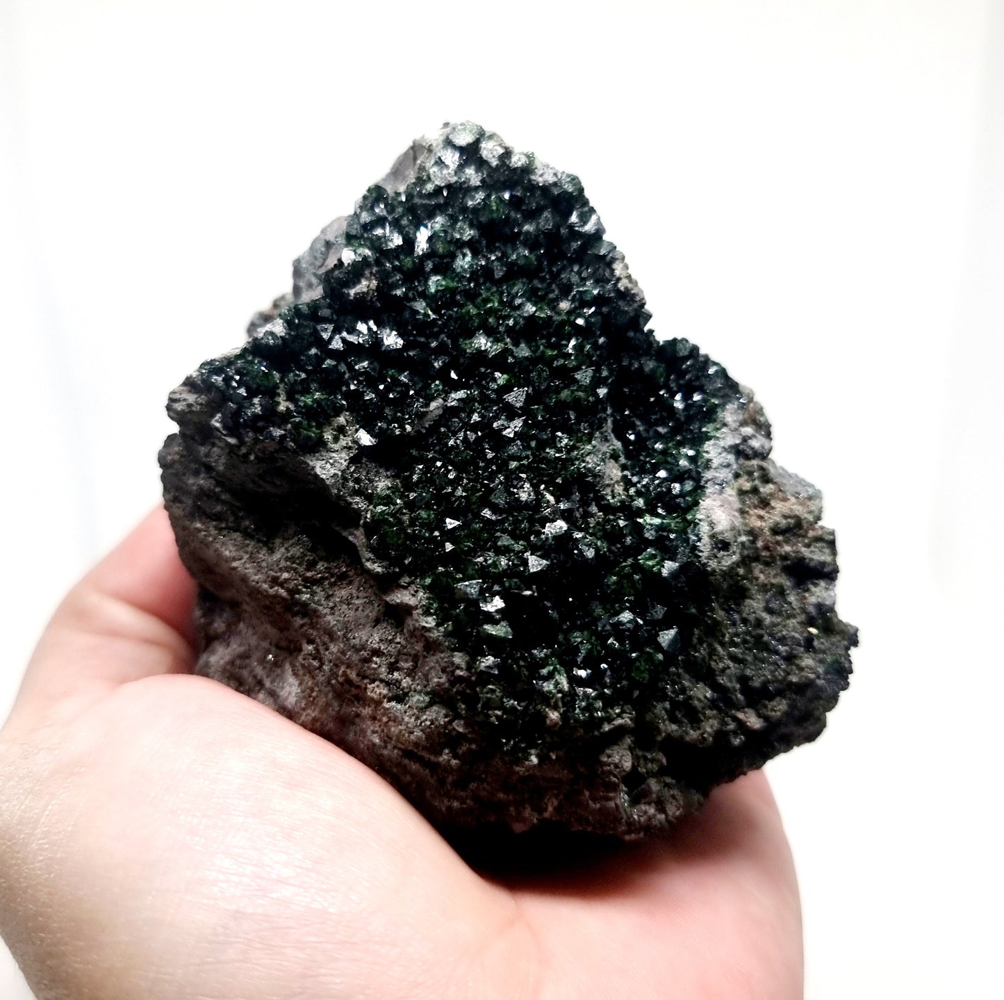 RARE LIBETHENITE ON IRONSTONE MATRIX SPECIMEN 389 g