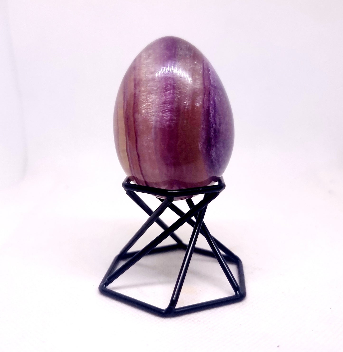 RAINBOW FLUORITE POLISHED EGG 198 g - CLARITY