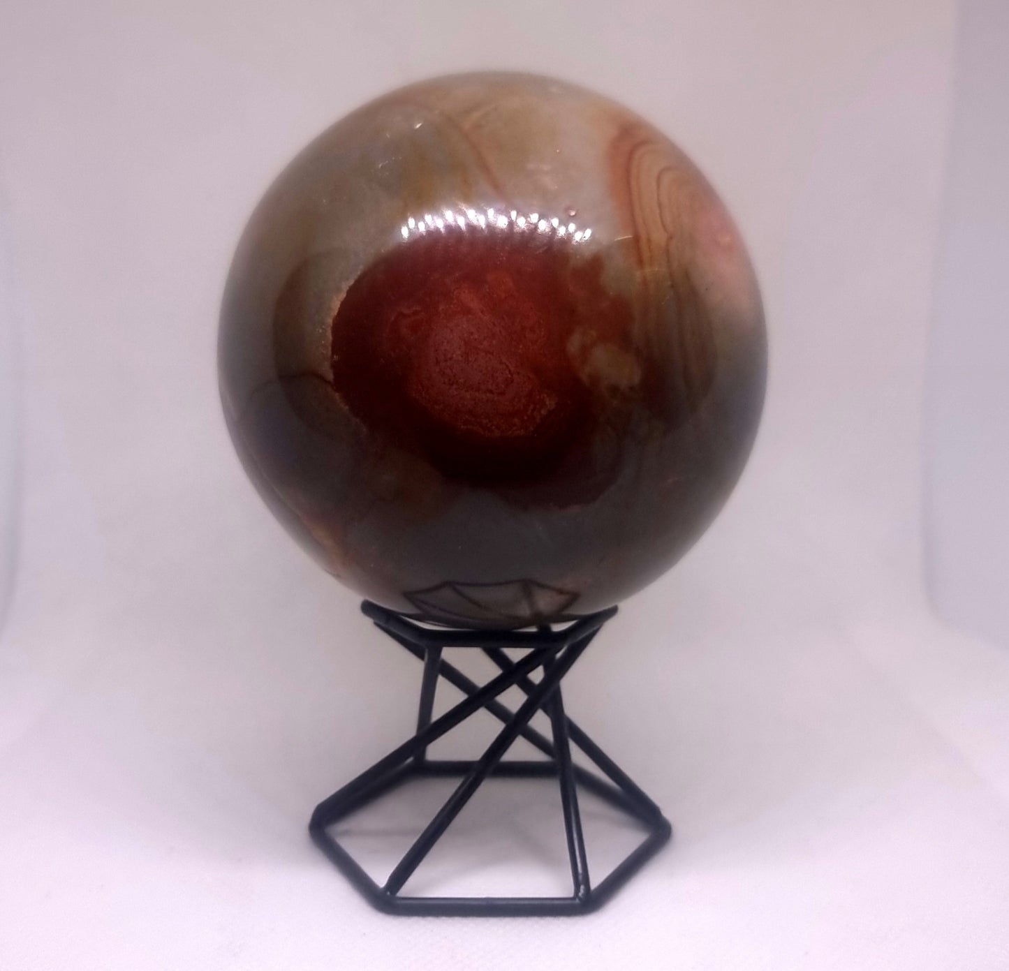 POLYCHROME JASPER POLISHED SPHERE 8 cm - GROUNDING