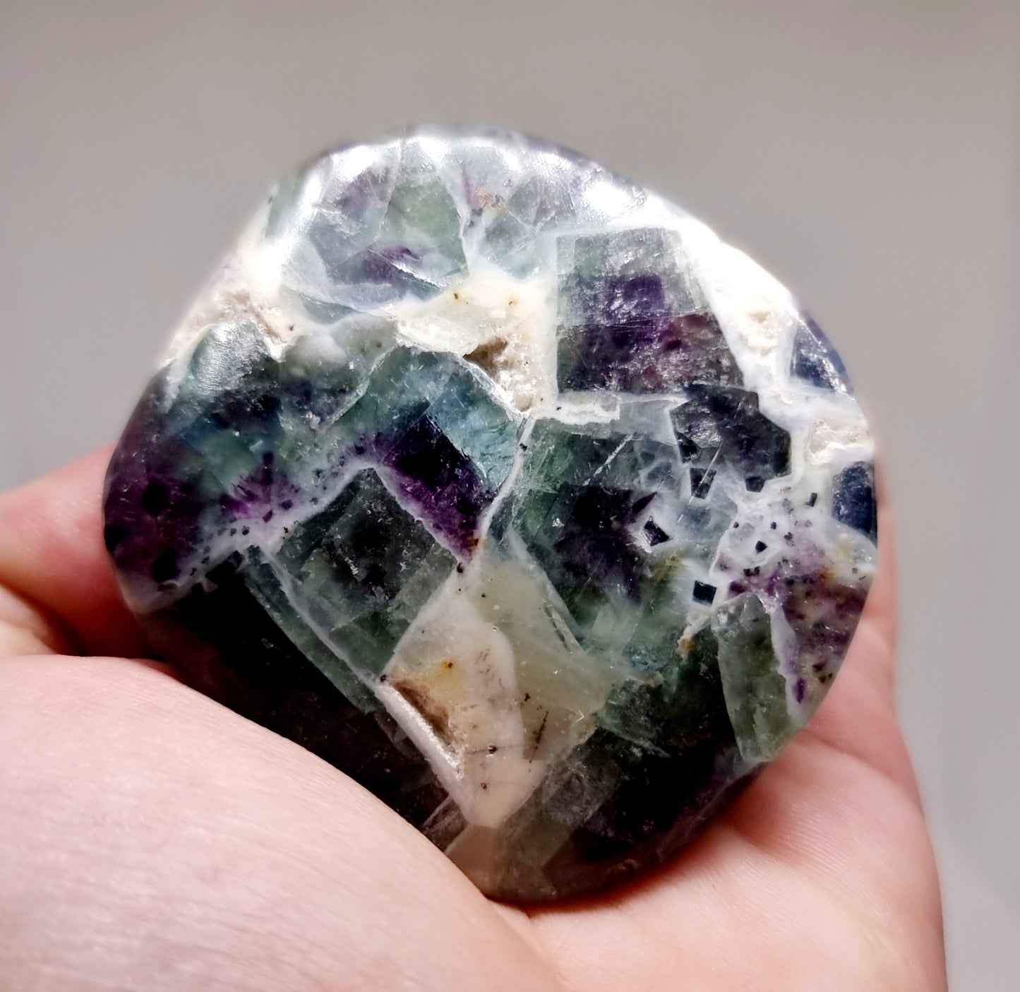 POLISHED WATERMELON FLUORITE FREE FORM 78 g - MENTAL CLARITY