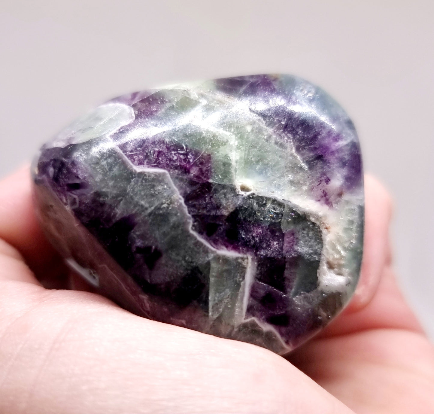 POLISHED WATERMELON FLUORITE FREE FORM 112 g - MENTAL CLARITY