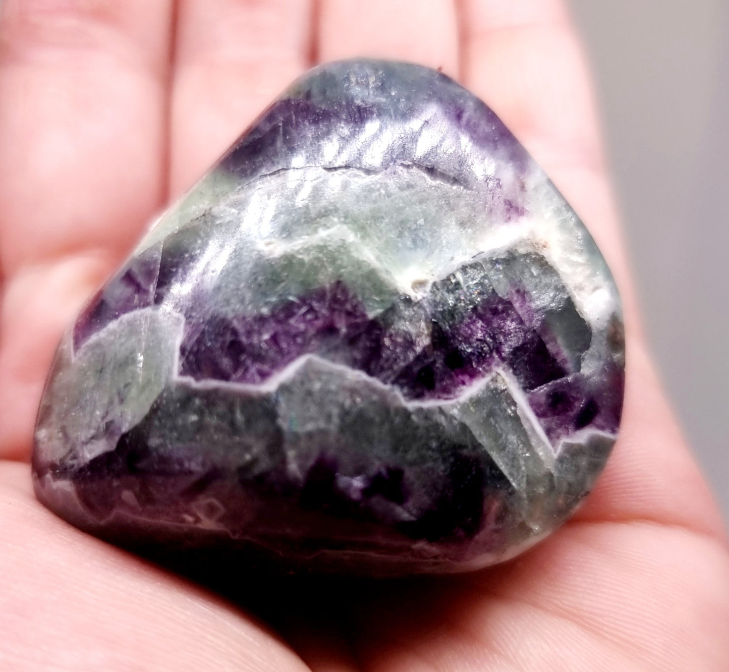 POLISHED WATERMELON FLUORITE FREE FORM 112 g - MENTAL CLARITY