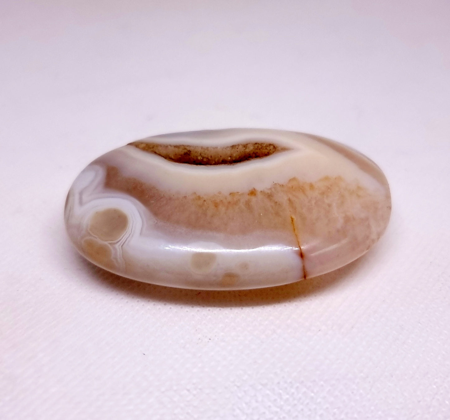 BANDED AGATE POLISHED PALM STONE 70 g - AURA PROTECTION