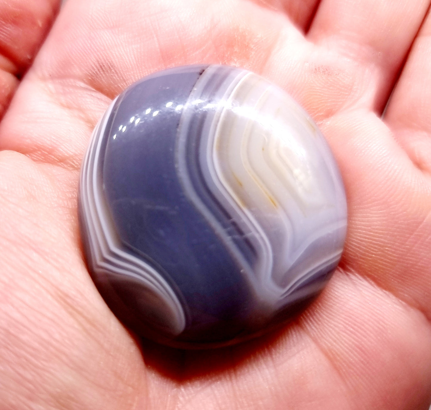 BANDED AGATE POLISHED PALM STONES - AURA PROTECTION