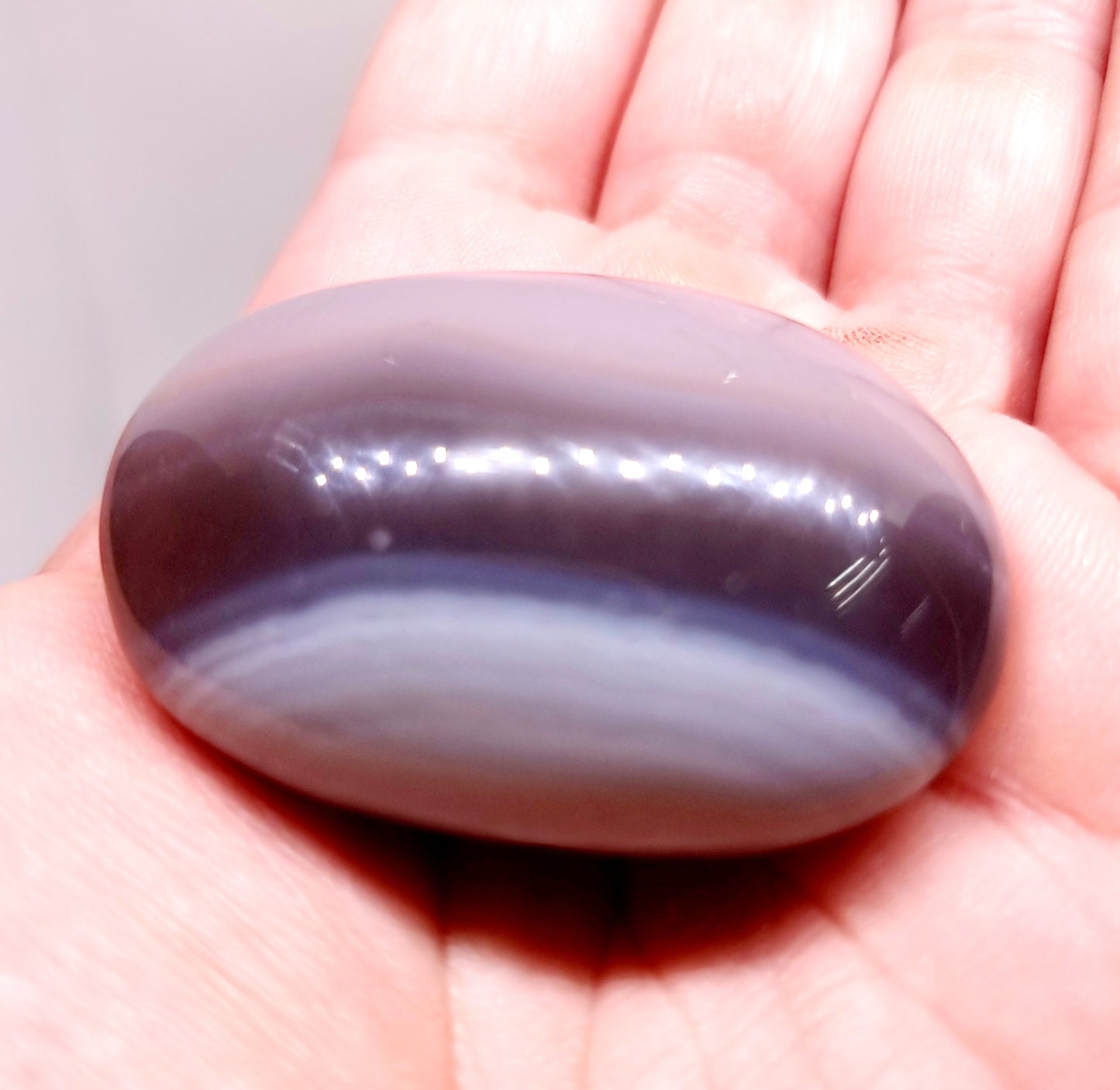 BANDED AGATE POLISHED PALM STONES - AURA PROTECTION