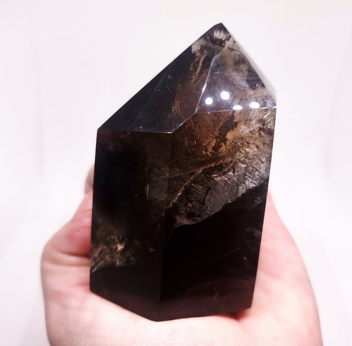 SMOKY QUARTZ POLISHED TOWER 8 cm ( 391 g ) - GROUNDING & PROTECTION