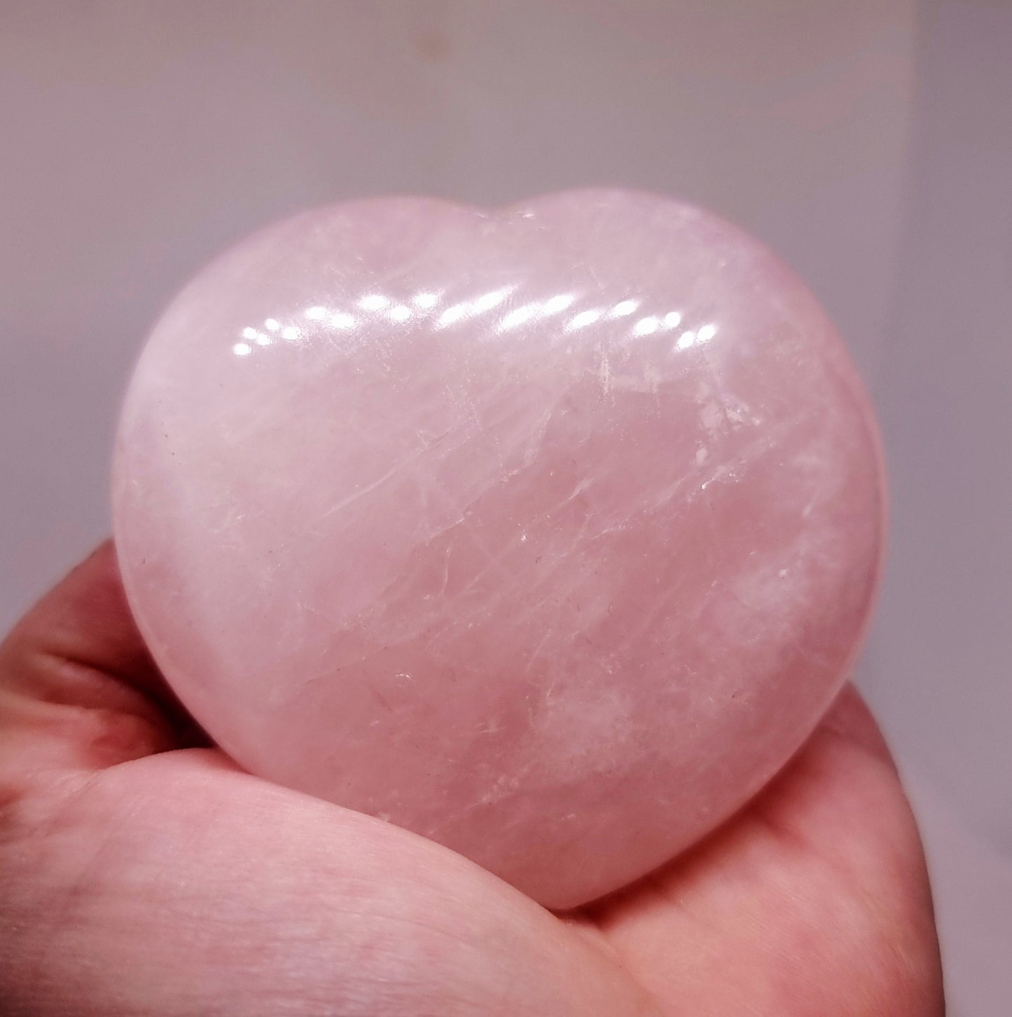 ROSE QUARTZ POLISHED HEART 8 x 7 cm - UNCONDITIONAL LOVE