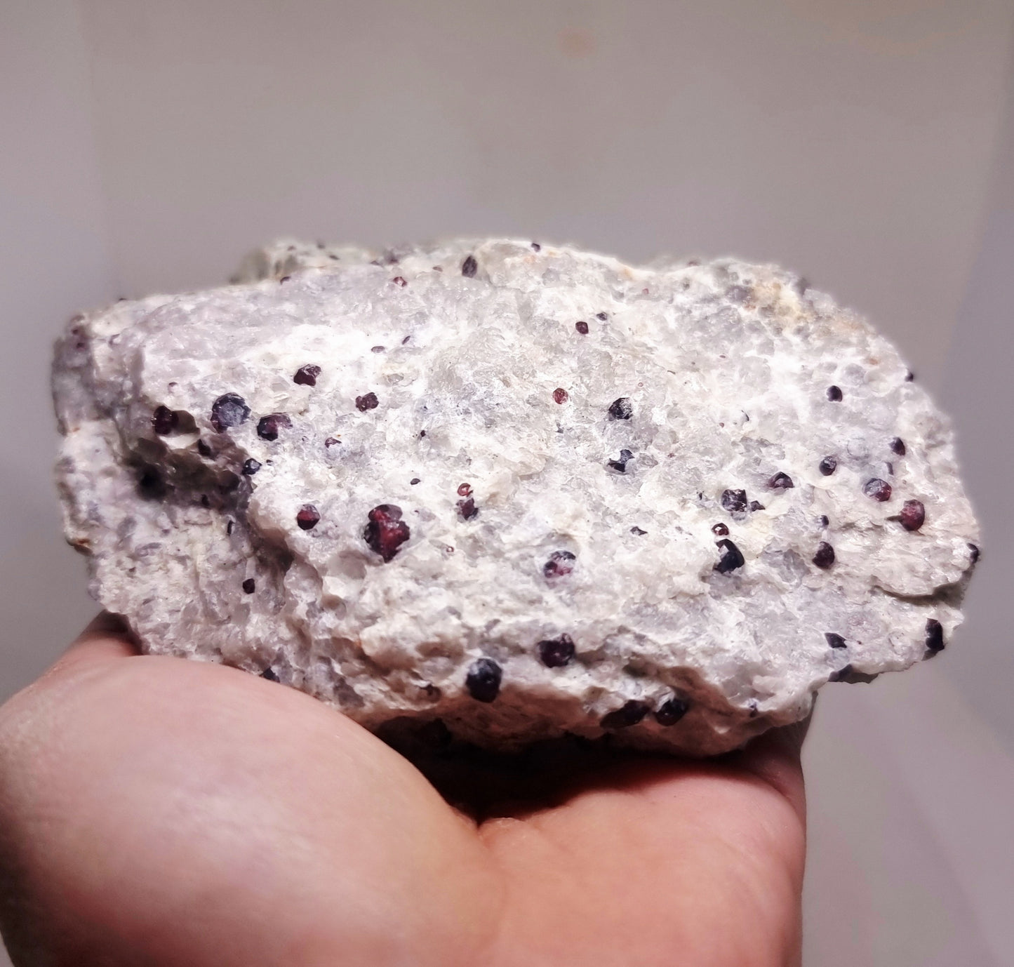 RED PYROPE GARNET ON FELDSPAR SPECIMEN 474 g - LOVE & CREATIVITY