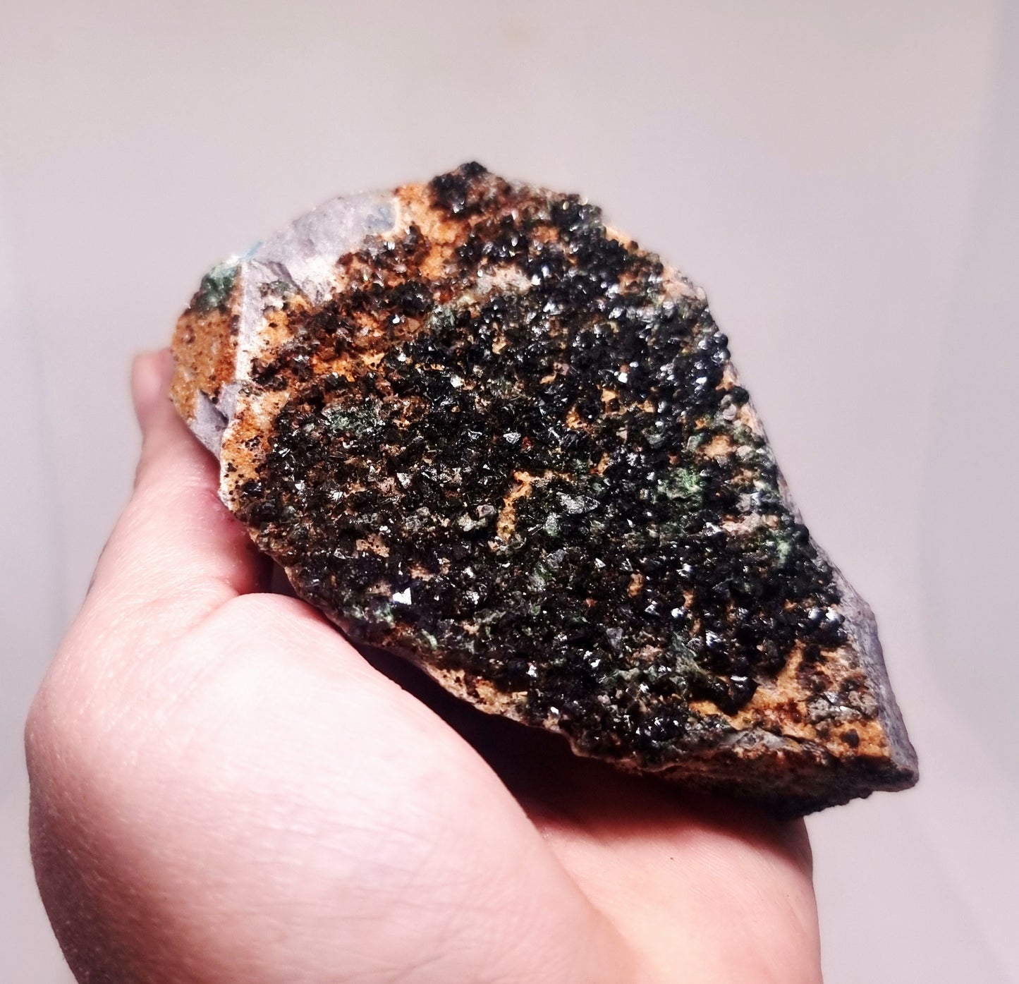 RARE LIBETHENITE ON DOLOMITE SPECIMEN 178 g - BALANCING