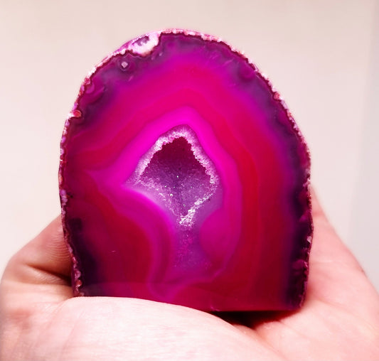 PINK AGATE GEODE 167 g - PASSION