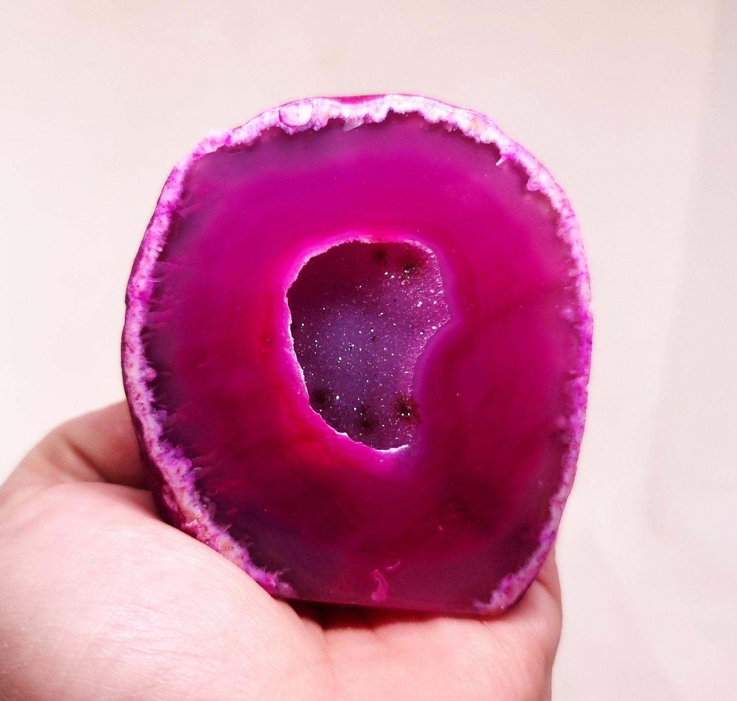PINK AGATE GEODE 186 g - PASSION