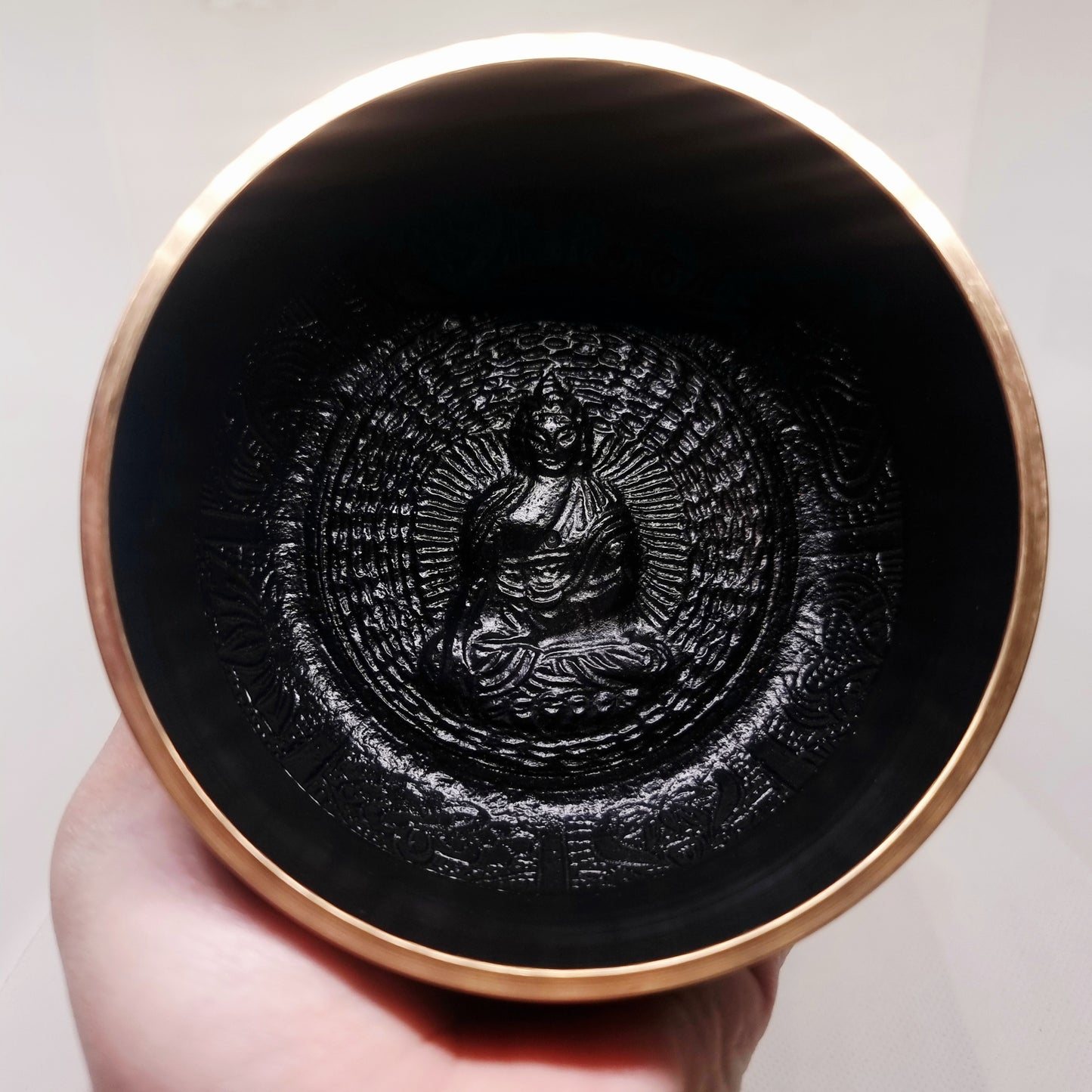 BLACK MANTRA TIBETAN BRASS SINGING BOWL