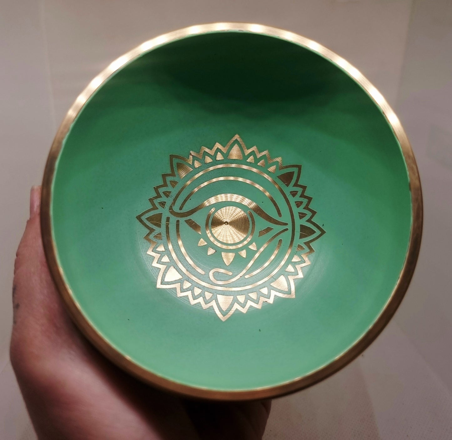 EYE OF HORUS TIBETAN BRASS SINGING BOWL