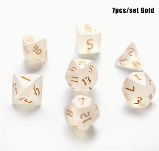 ACRYLIC 7 PIECE POLYHEDRAL DICE - DIVINATION TOOL