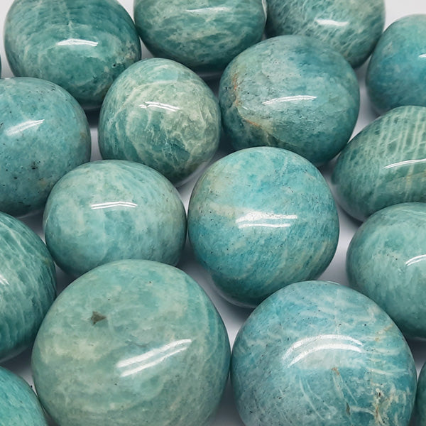 AMAZONITE JUMBO POCKET STONE - COMMUNICATION