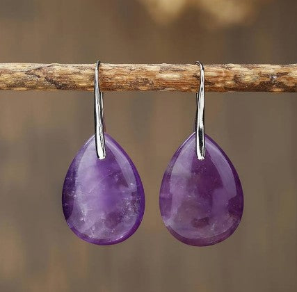 AMETHYST TEARDROP EARRINGS - PSYCHIC ABILITIES