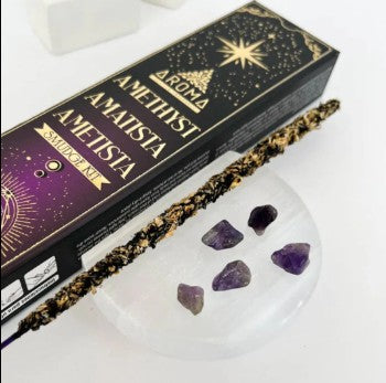 AMETHYST CRYSTAL SCENTS INCENSE SMUDGE STICKS