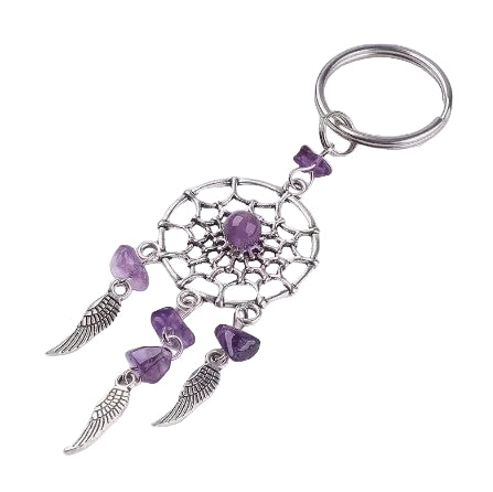 AMETHYST DREAM CATCHER KEYCHAIN - PSYCHIC ABILITIES