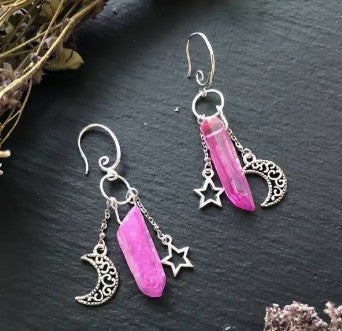 PINK AURA QUARTZ EARRINGS - COMPASSION