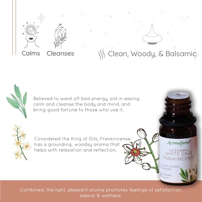 AROMAFUME WHITE SAGE ESSENTIAL OILS BLEND SET