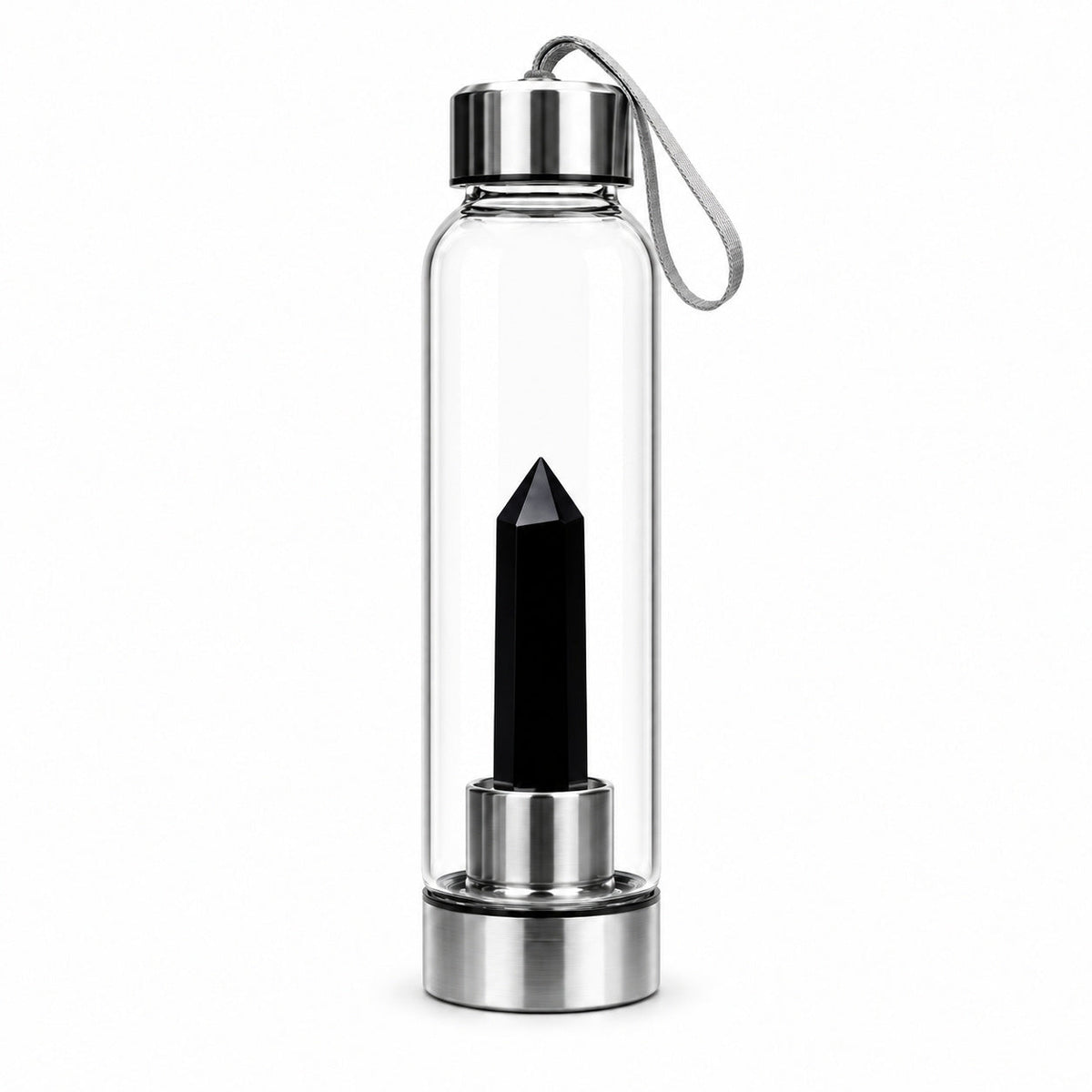 Black Onyx Water Bottle - Wildlings Crystals South Africa