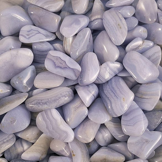 BLUE LACE AGATE POCKET STONE  - COMMUNICATION