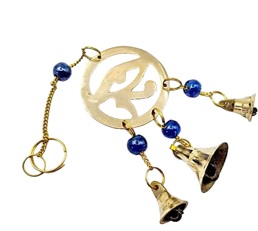 BRASS EYE OF HORUS CHIME WITH BELLS
