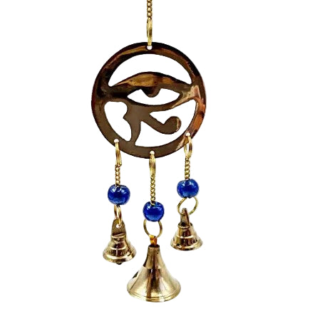 BRASS EYE OF HORUS CHIME WITH BELLS
