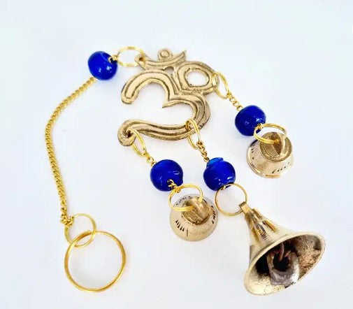 BRASS OM HANGING WITH BELLS