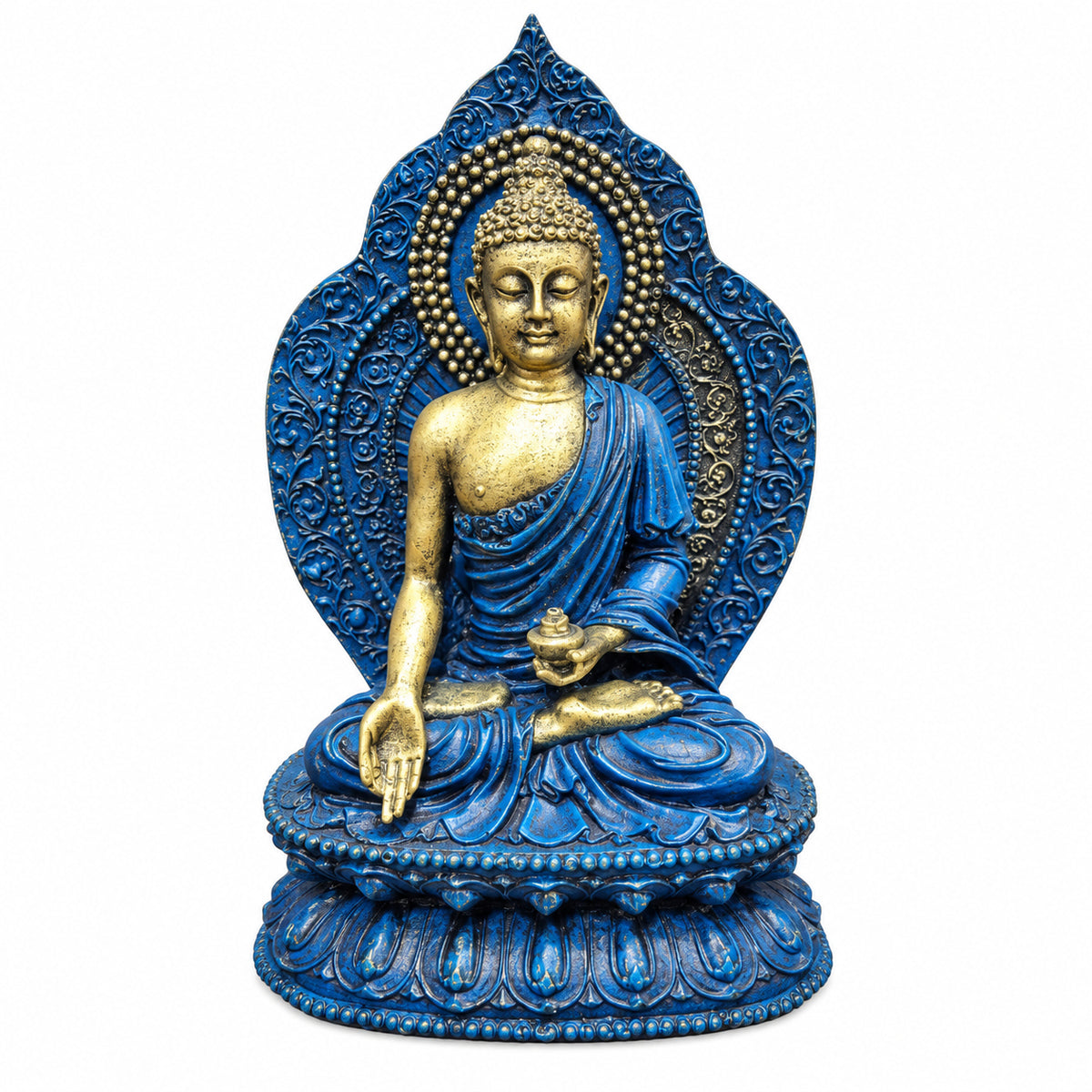 BLUE BUDDHA MEDITATION STATUE