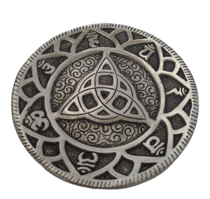 ROUND CELTIC KNOT METAL INCENSE BURNER