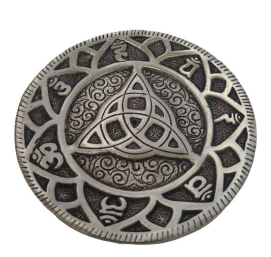 ROUND CELTIC KNOT METAL INCENSE BURNER